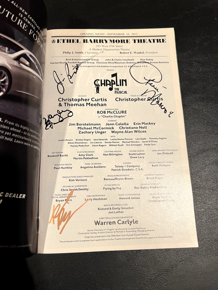 Chaplin Signed Playbill OPENING NIGHT OBC Sep 2012