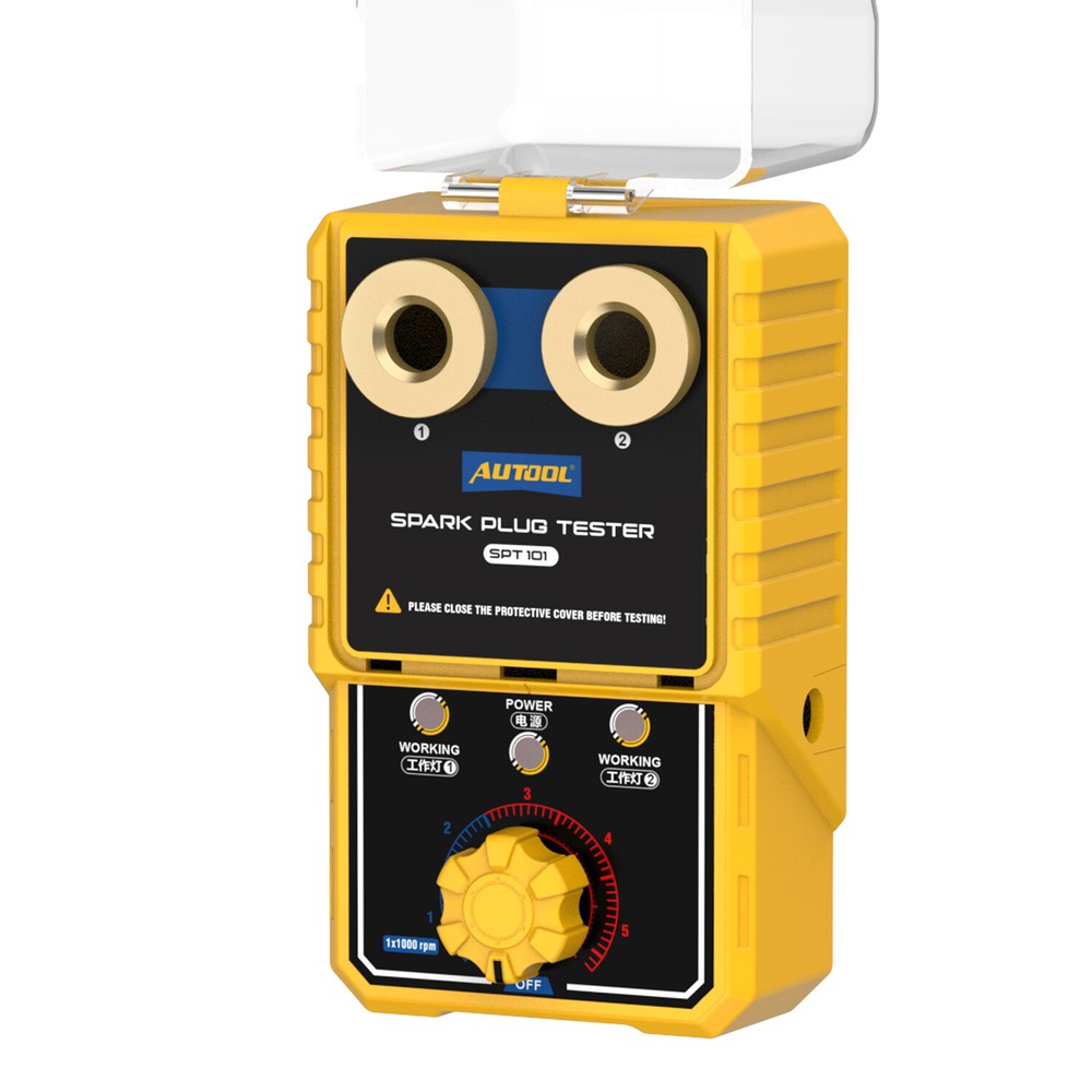 AUTOOL Car Spark Plug Tester Dual Hole Petrol Ignition Analyzer Diagnostic Tool