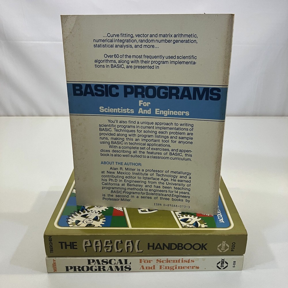 3 Vintage Sybex Computer Programming Books Lot BASIC Pascal Handbook Programs