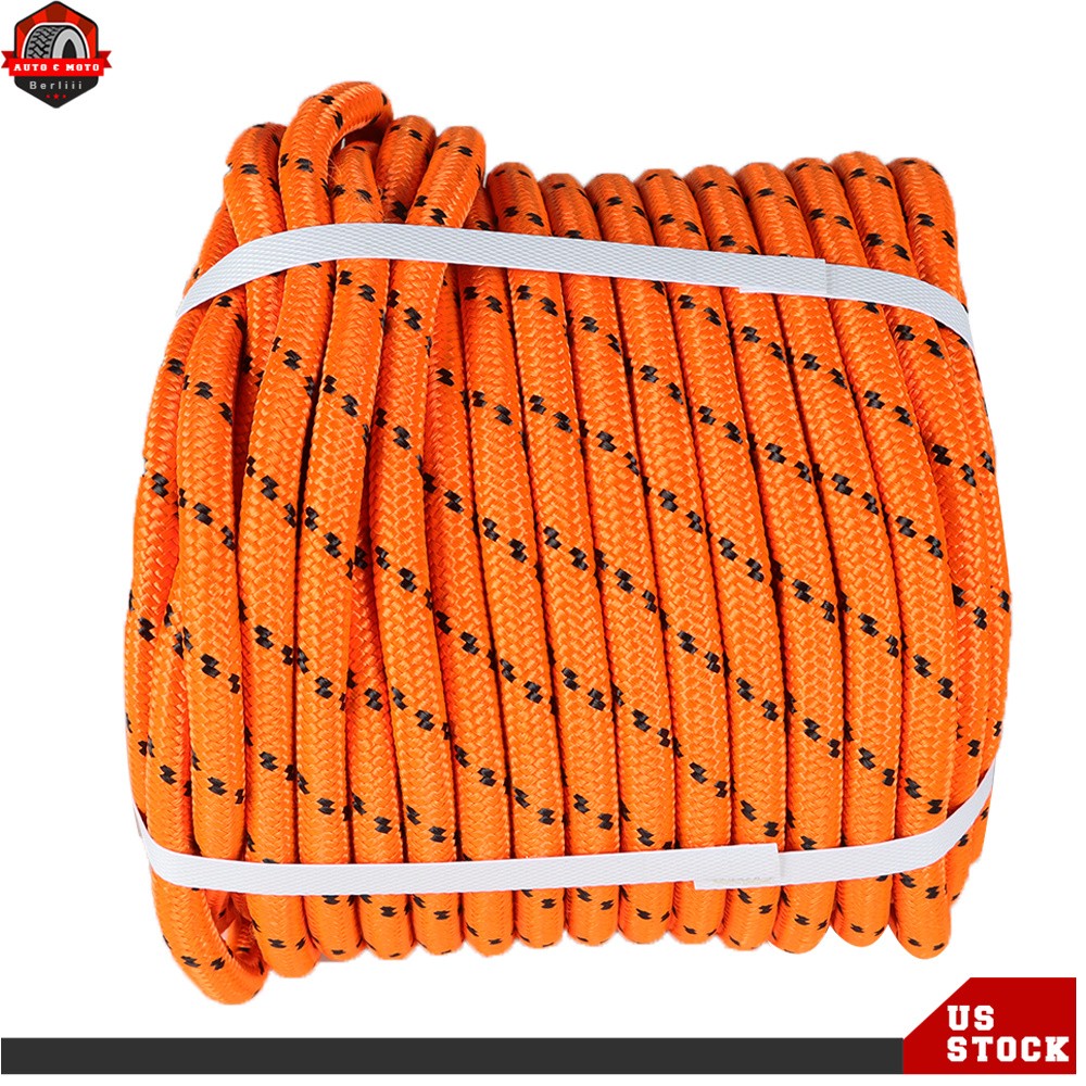 1/2" ×200' Double Braid Polyester Rope Nylon Pulling 6180lbs Breaking Strength