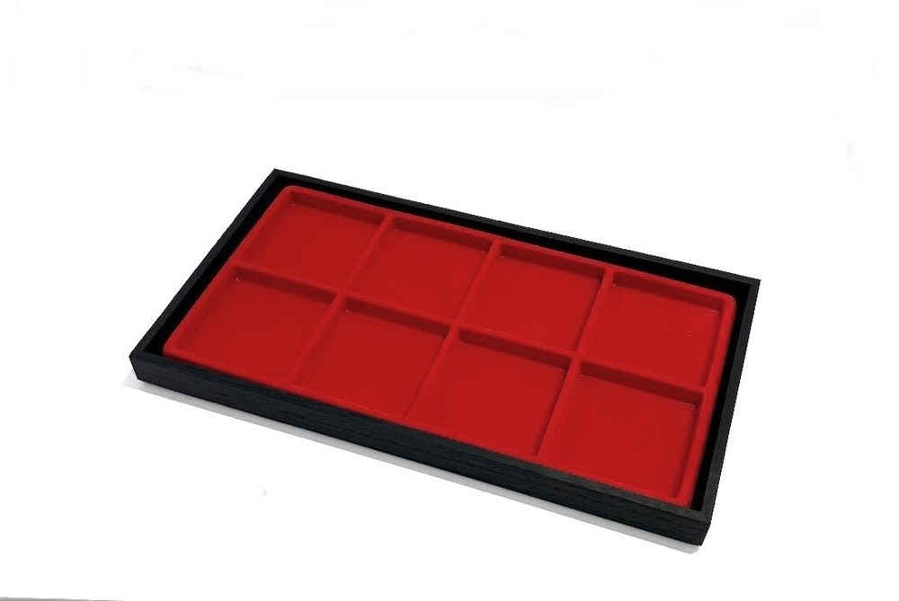 Black Pocket Watch Red 8 Space Liner Display Stackable Plastic Tray