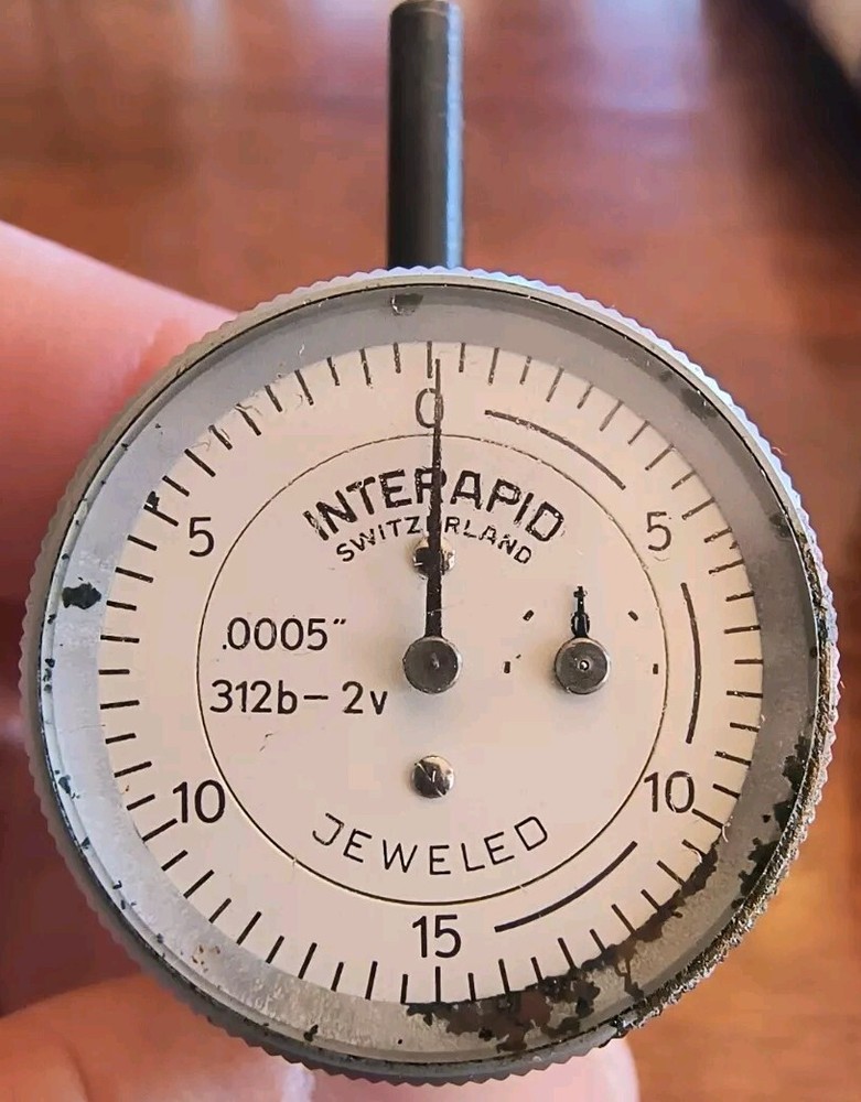 Vintage Interapid 312B-2v Vertical Dial Indicator Switzerland (See Description)