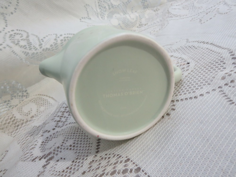 Snow Leaf by Thomas O'Brian Celadon Green Creamer