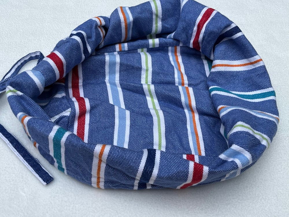 Pottery Barn Kids BLUE STRIPPED MEDIUM LINER FOR BASKETS 9” X 10”