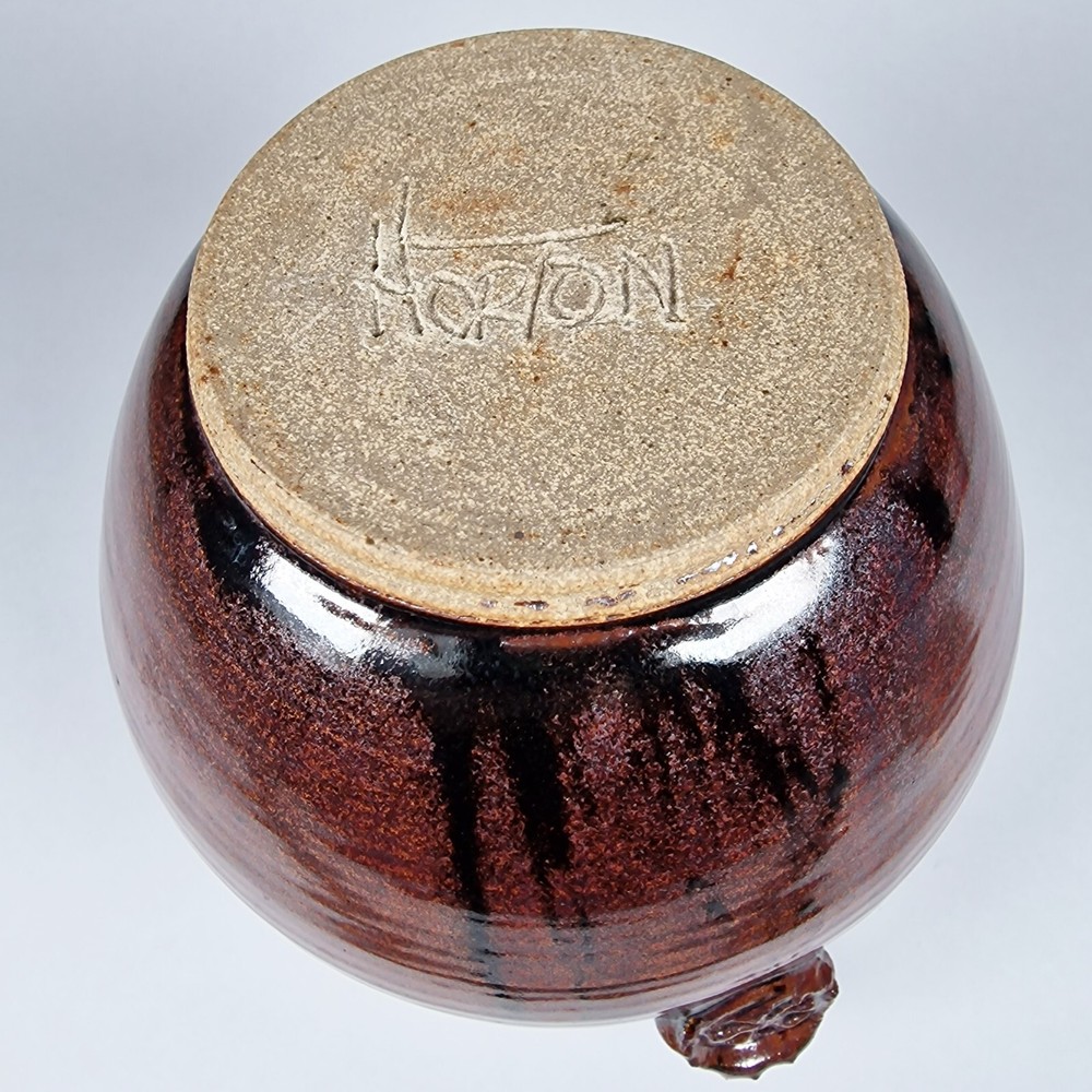 Large Ginger Jar Studio Pottery Vintage Kitchen Storage Container Signed Horton