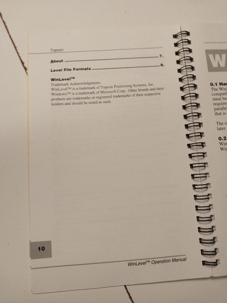TopCon Positioning Systems WinLevel Operation Manual