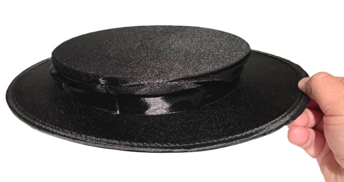 MAGICIAN SECRET COMPARTMENT TOP HAT Black Spring Folding Magic Trick Prop Pop Up