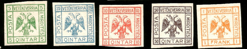 Albania Unauthorized Double-Headed Eagle Old Mint Imperforate Stamps 1920s