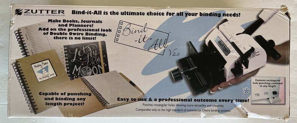 Zutter Bind It All V2.0 #2811 White With Space Bar & 12” Wire Pack