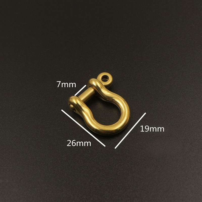 5Pieces Solid Brass D-Bow Shackle Screw Pin Attach Keychain Hook Leather Craft