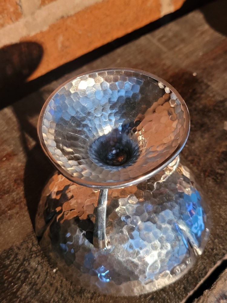 Stunning Solid Silver Bon Bon Dish Alround Hammered Finish C 1908