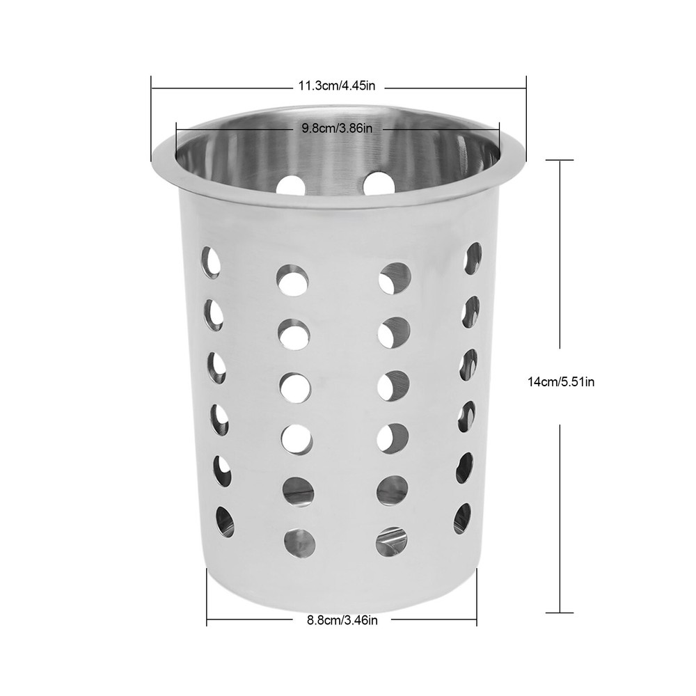 Stainless Steel 8 Hole Flatware Holder Commercial Silverware Organizer Storage