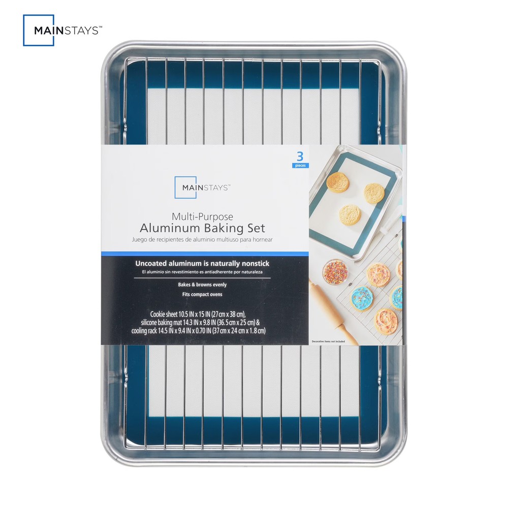 Mainstays 3 Piece Aluminum Multi-Purpose Baking Set