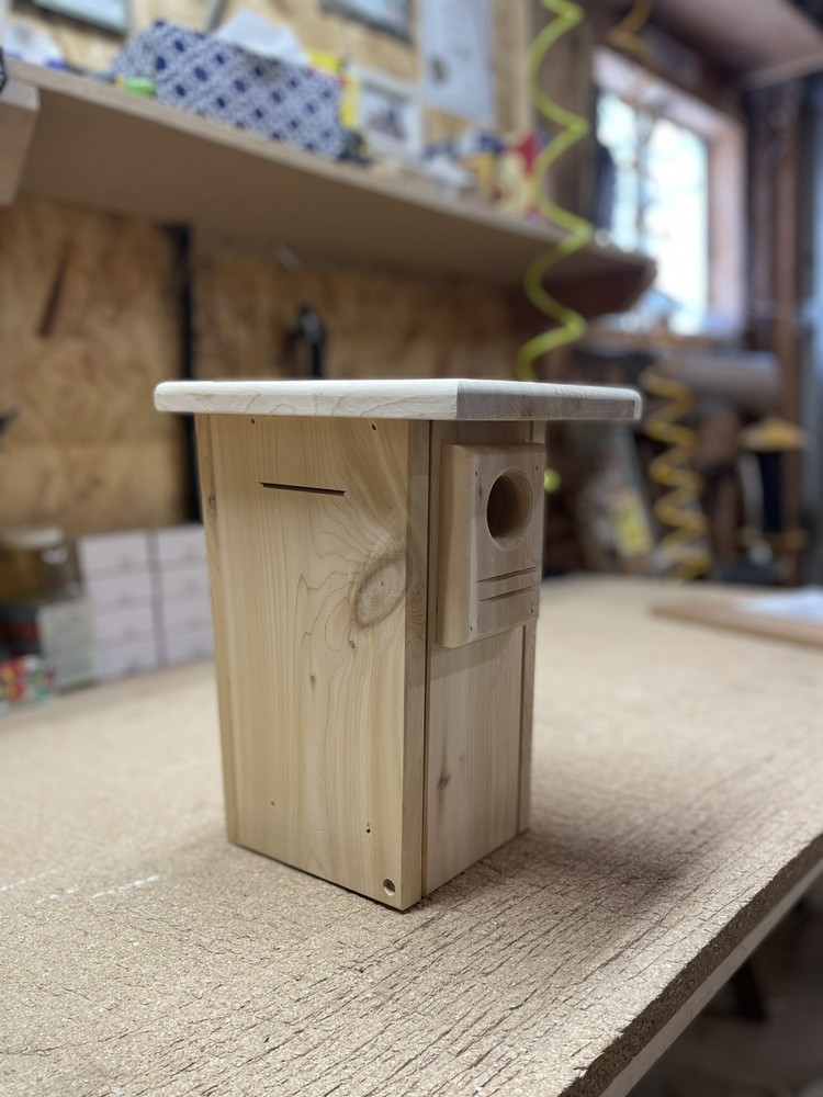 White cedar Bluebird nesting box