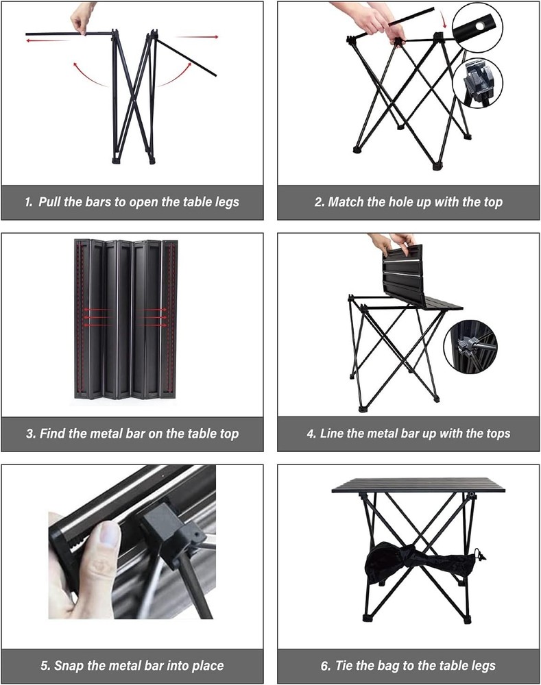 Blue Aluminum Camping Table | Lightweight Folding Side Table | 55lb Capacity