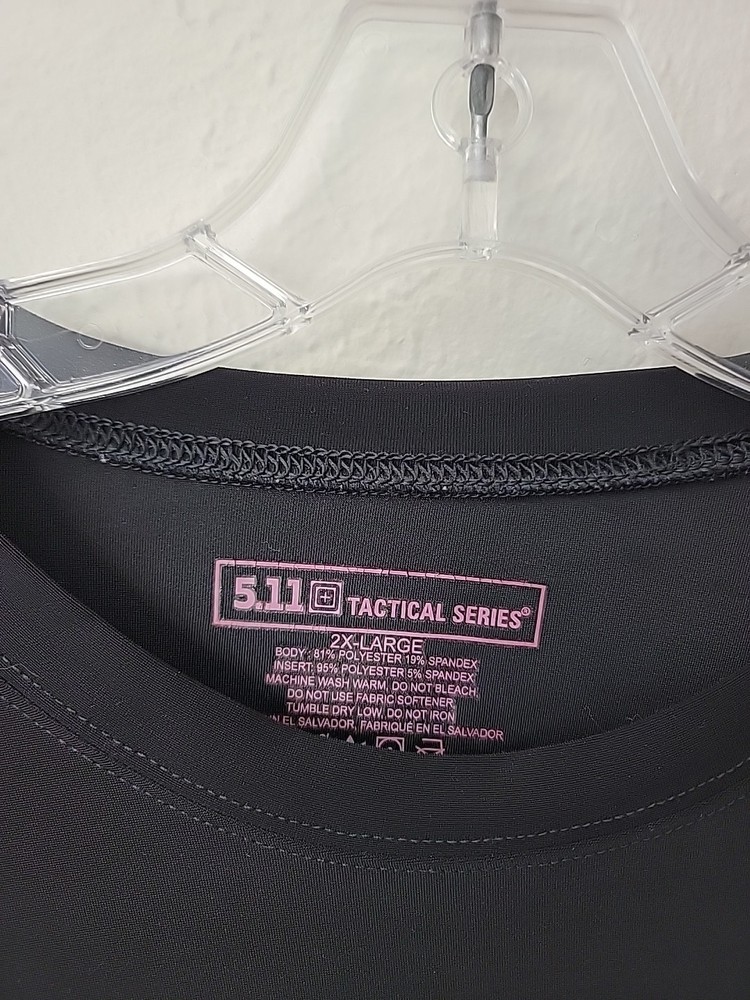5.11 TACTICAL Black Baselayer Compression Shirt 2X Black Longsleeve