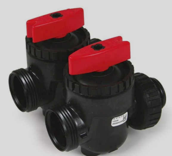 Clack WS1 Filter Control Valve with Bypass and Tail Kit 1" Male Threaded Elbows