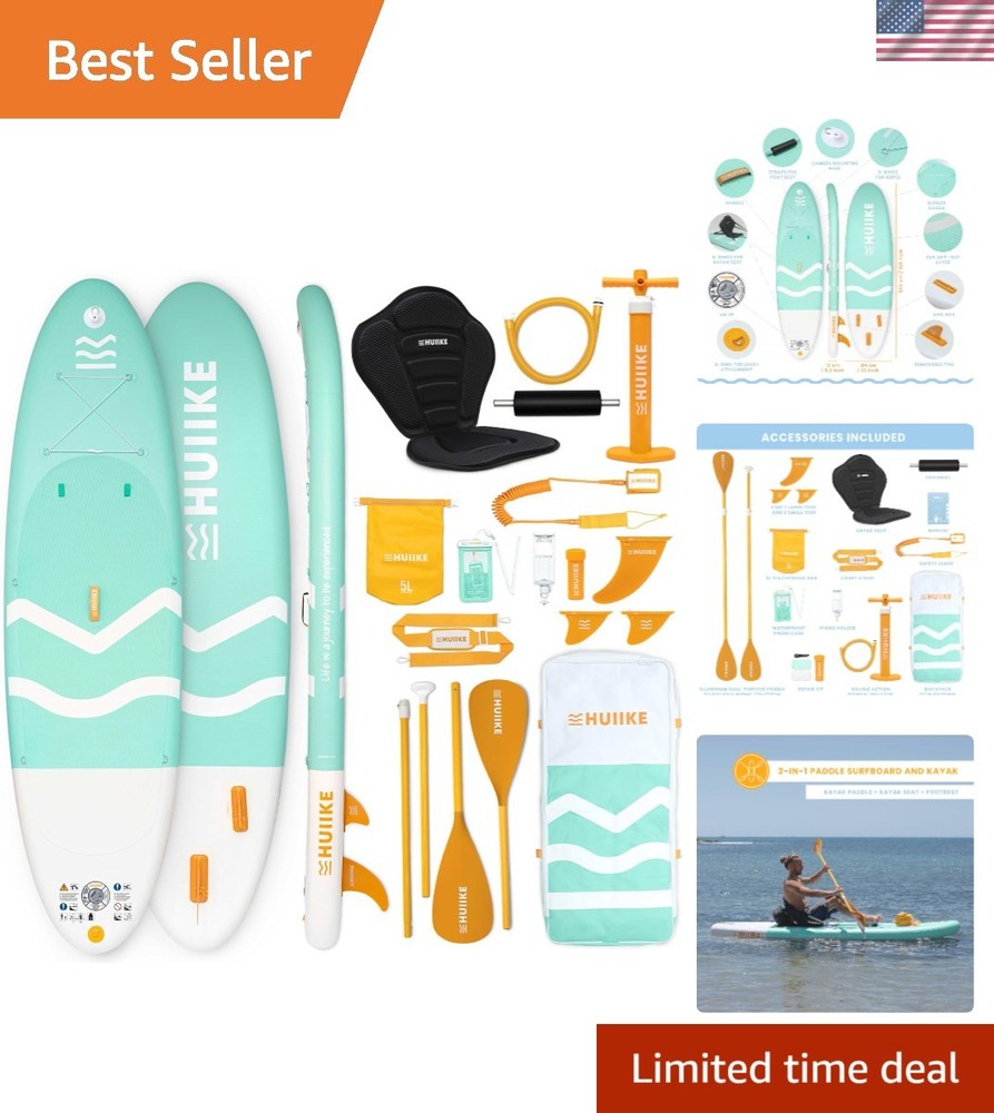 Full Pack Inflatable Paddle Board - 10' x 33" with Complete Accessories Included