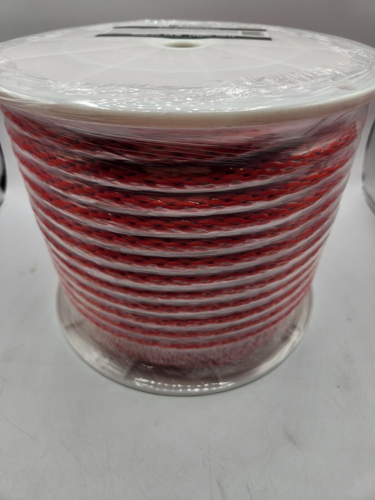 Wellington Solid Braid Poly Rope Red, Boating, Derby - 1 Reel - 200 Ft.