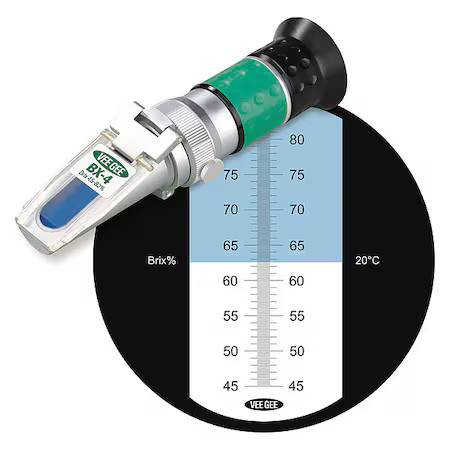 Vee Gee 43007 Refractometer, Brix, 45 To 82 Perc