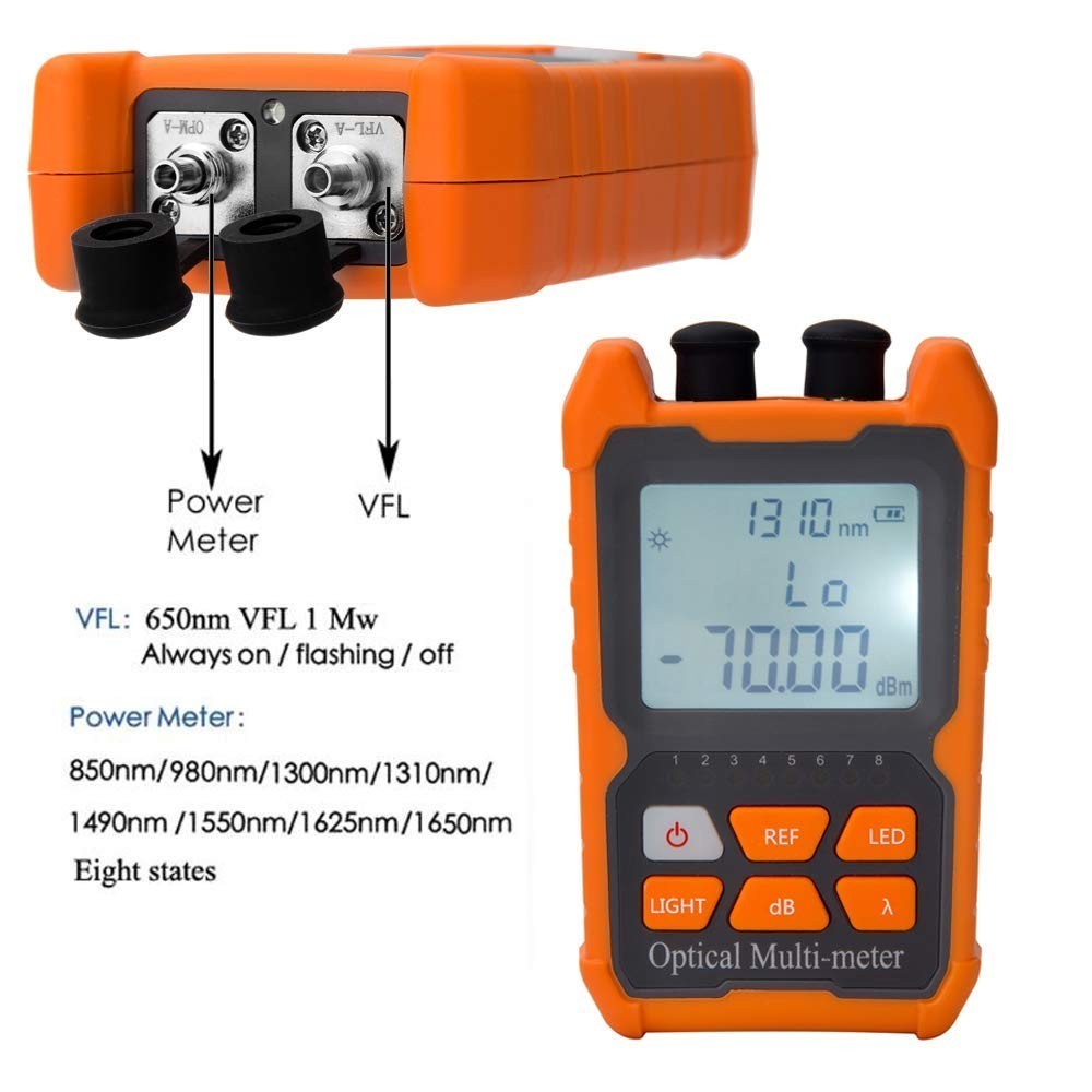 Universal Interface Fiber Optic Tester with Backlight and Auto Shutdown Features