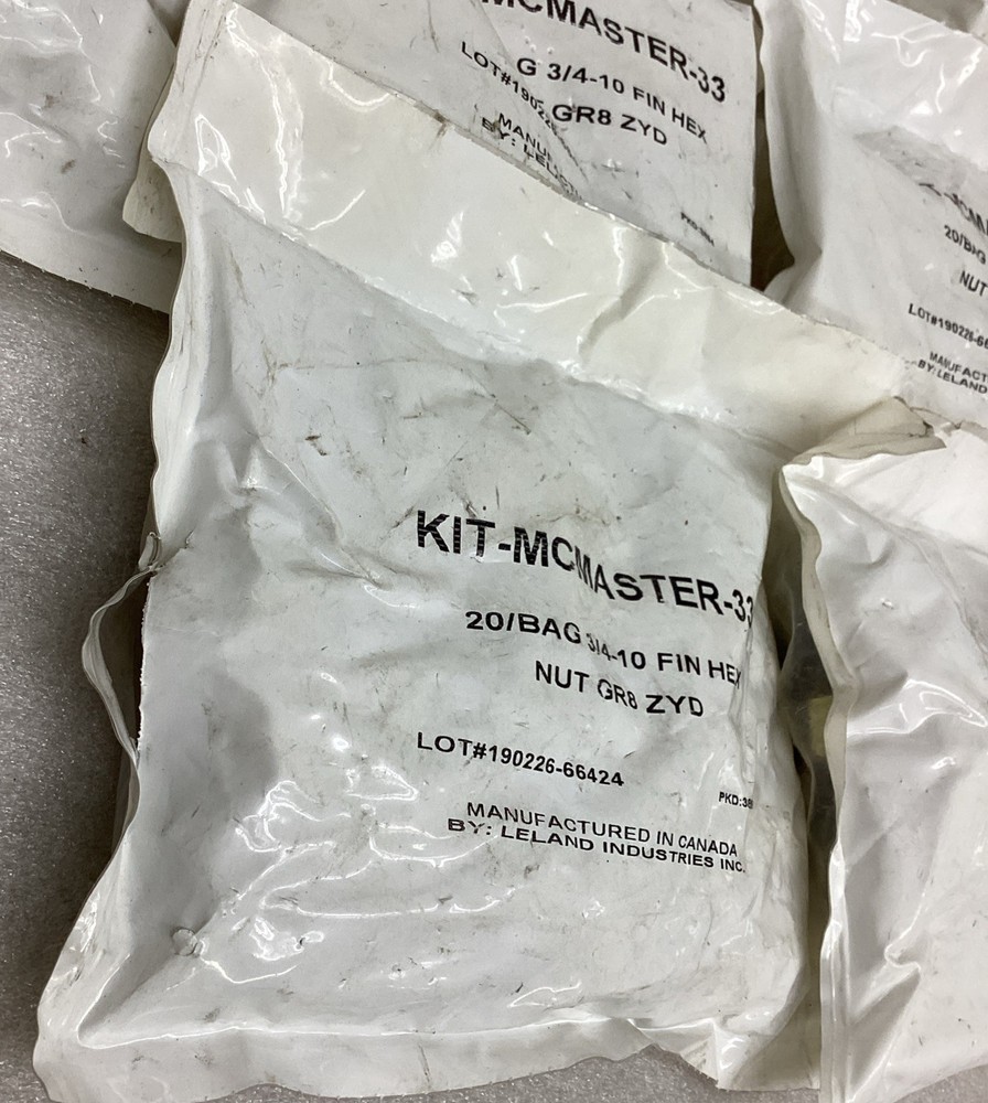 Kit-McMaster-33 20/BAG 3/4-10 Fin Hex