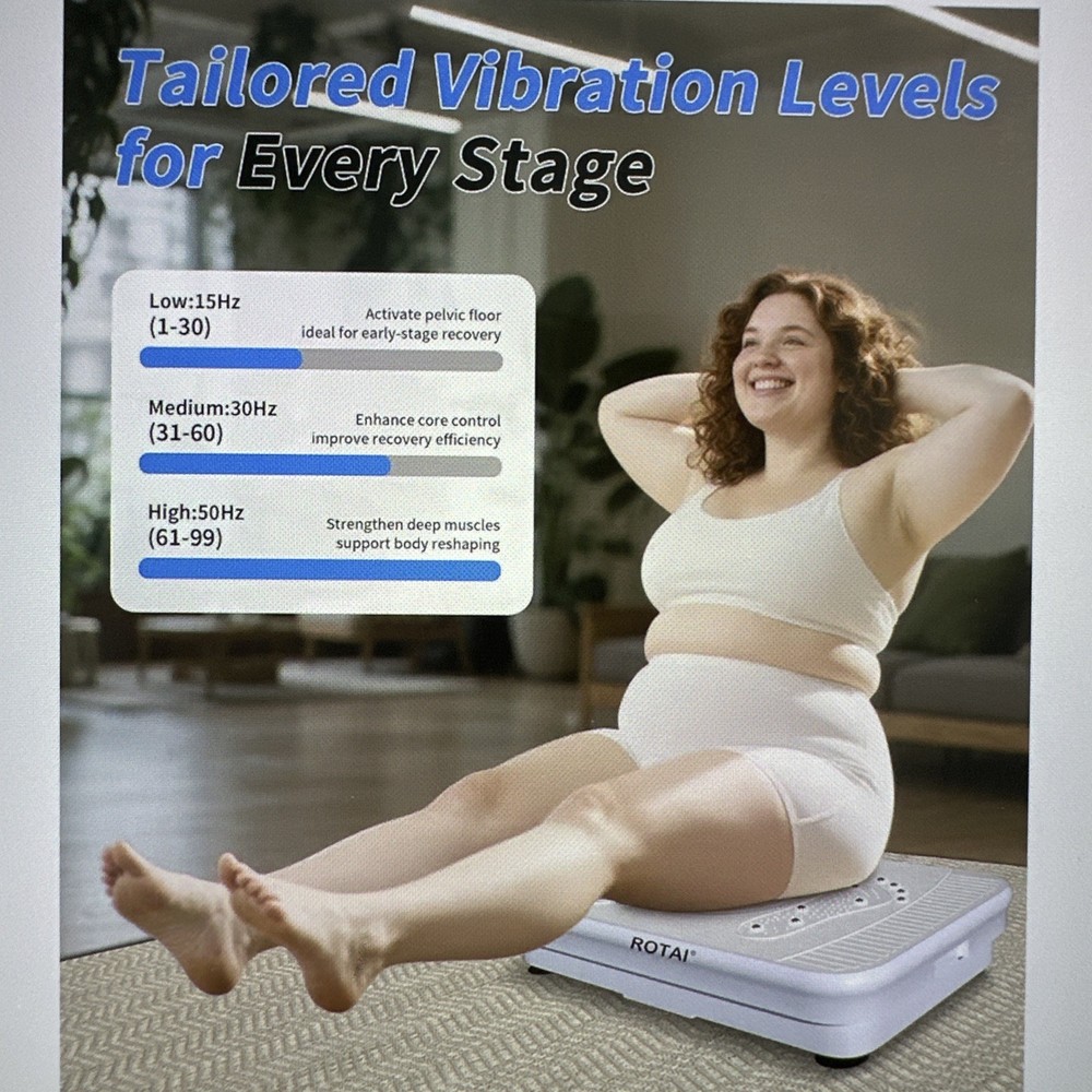 ROTAI SHAKE PLATE VIBRATION EXERCISE MACHINE-LYMPHATIC DRAINAGE - Light White