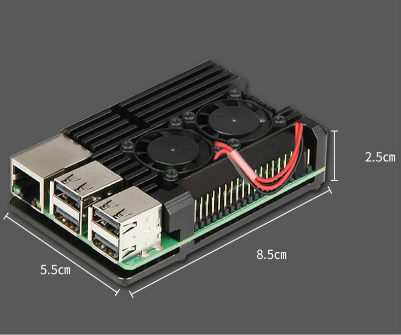 For Raspberry Pi 3 Aluminum Alloy Radiator Protective Case Metal Cooling Shell