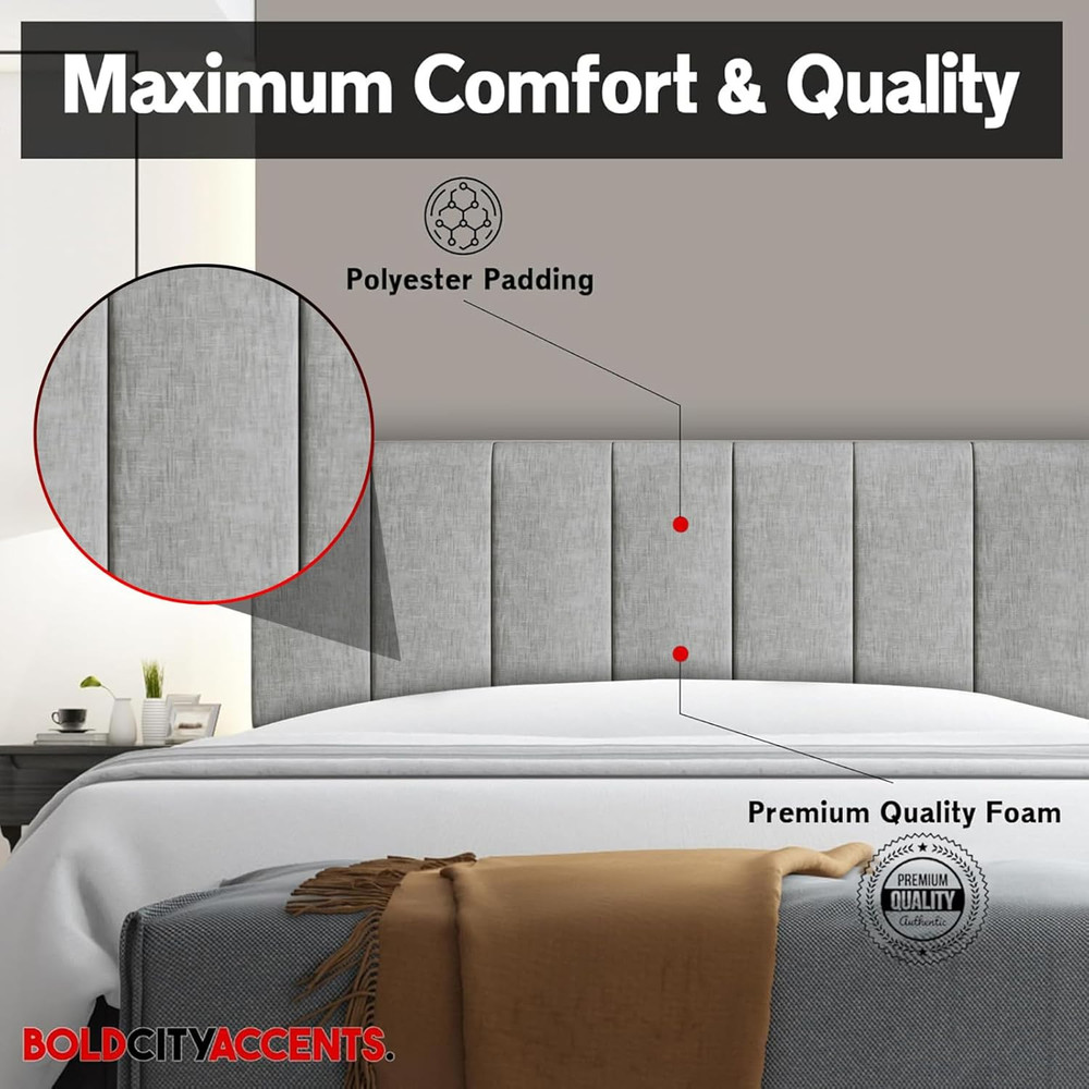 Tufted Upholstered Headboard Queen/Full Size - Adjustable Height & Easy Assembly