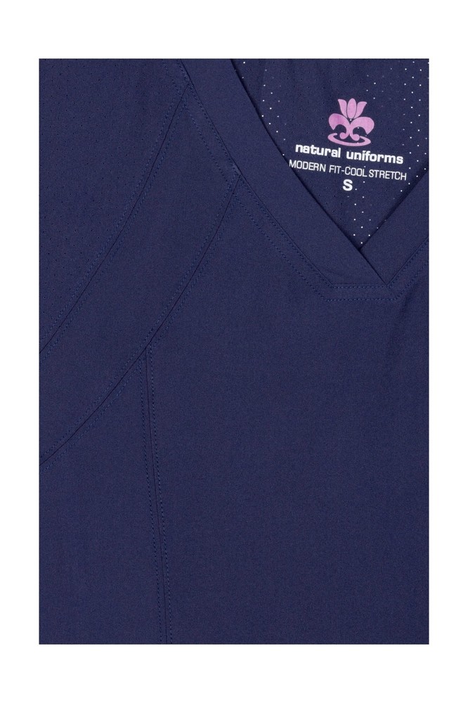 Natural Uniforms Womens Cool Stretch Jogger Scrub Set True Navy Blue Medium
