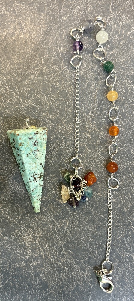 turquoise Pendulum With Detachable Chakra Chain