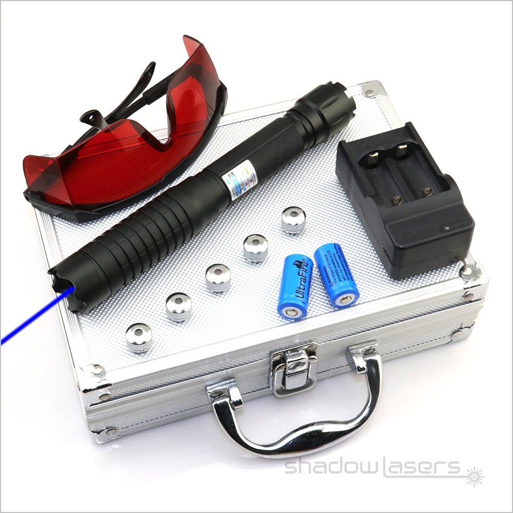 LMM6B 450nm Adjustable Focus Blue Laser Pointer Visible Beam Light  & AL Case