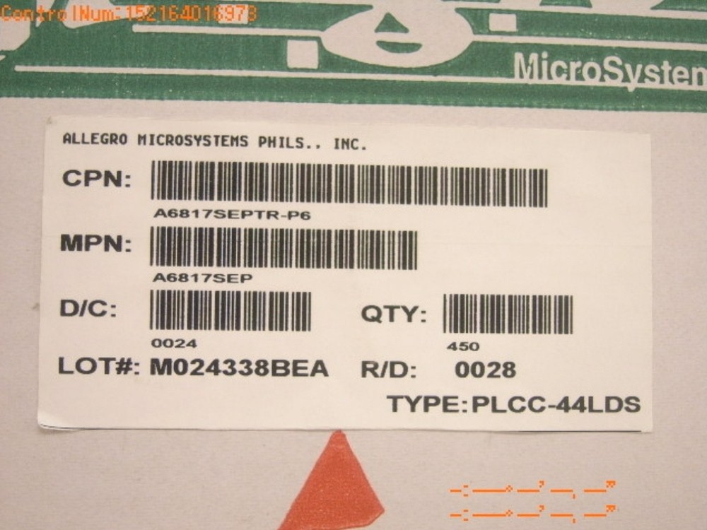 ALLEGRO A6817SEPTR Decoder Based Peripheral Driver, 0.6A, CMOS, PQCC44 ( 5 QTY