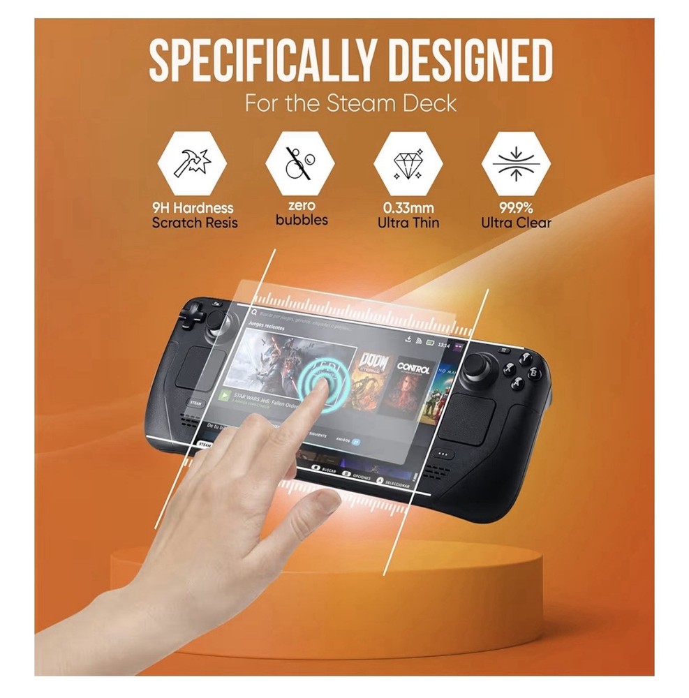 Steam Deck Screen Protector and Case Bundle - 2x Glass Screen Protectors and 2x