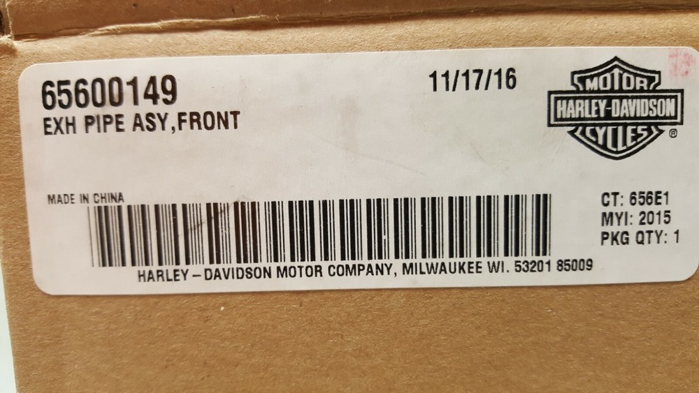 OEM Harley-Davidson Front Exhaust Pipe Assembly 65600149 *NEW*