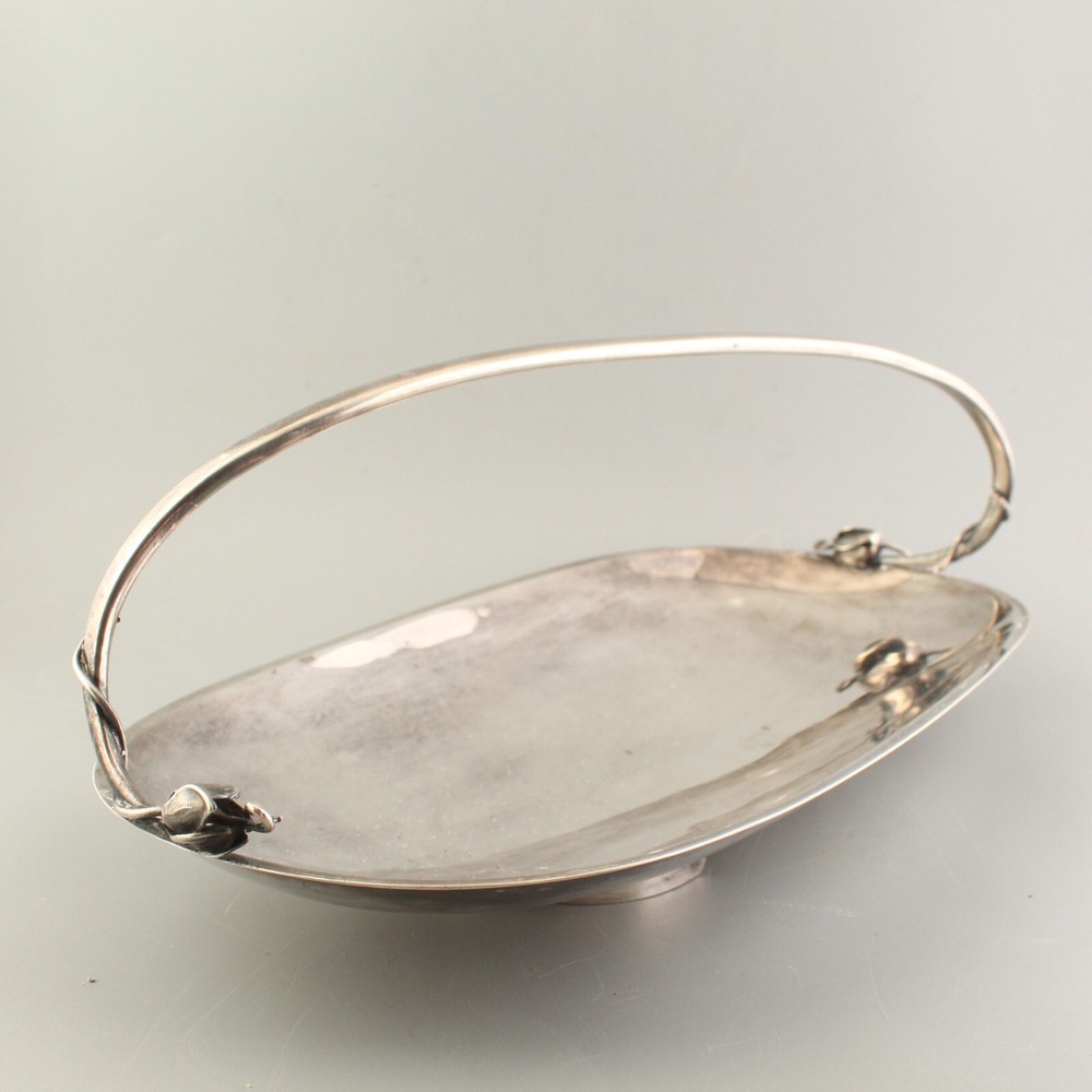 Denmark Silverplate Gidom Fraberg Designed VTG Handle Tray Basket 13" X 6.5"
