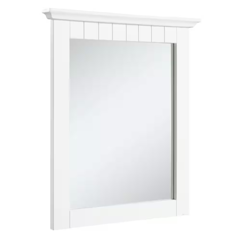 Cottage 21 In. W X 24 In. H Framed Rectangular Bathroom Vanity Mirror in White