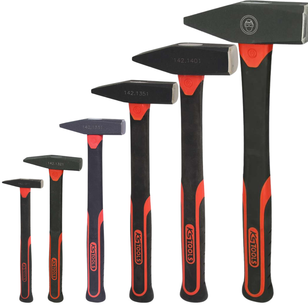 KS TOOLS Locksmith Hammer Hammer Fibreglass Handle Mitten Professional 100 - 2000 gram