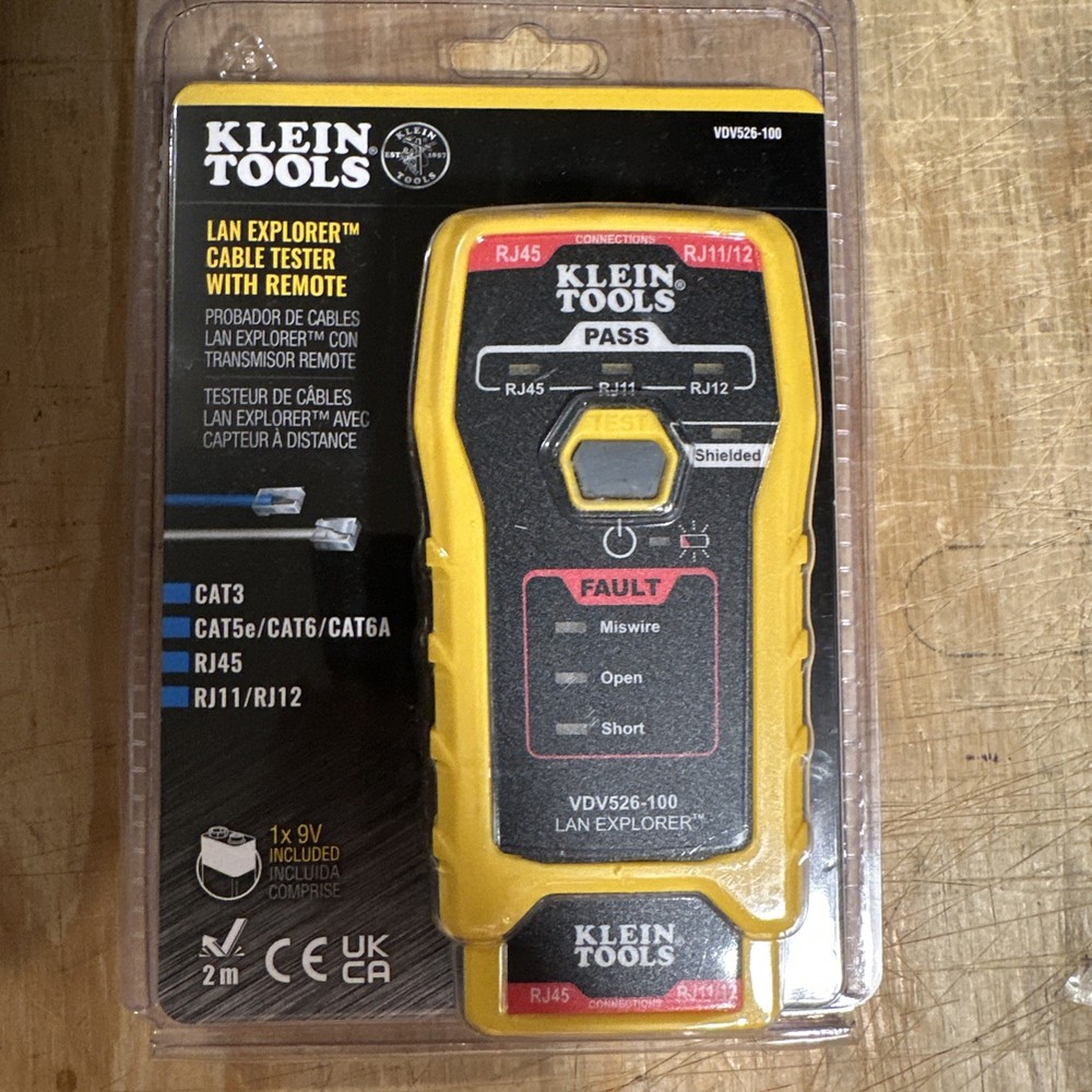 Klein Tools VDV526-100 LAN Explorer Cable Tester w/ Remote & 9V Battery(307)