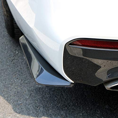 2Pcs Car Universal Rear Bumper Lip Diffuser Splitter Canard Carbon Fiber
