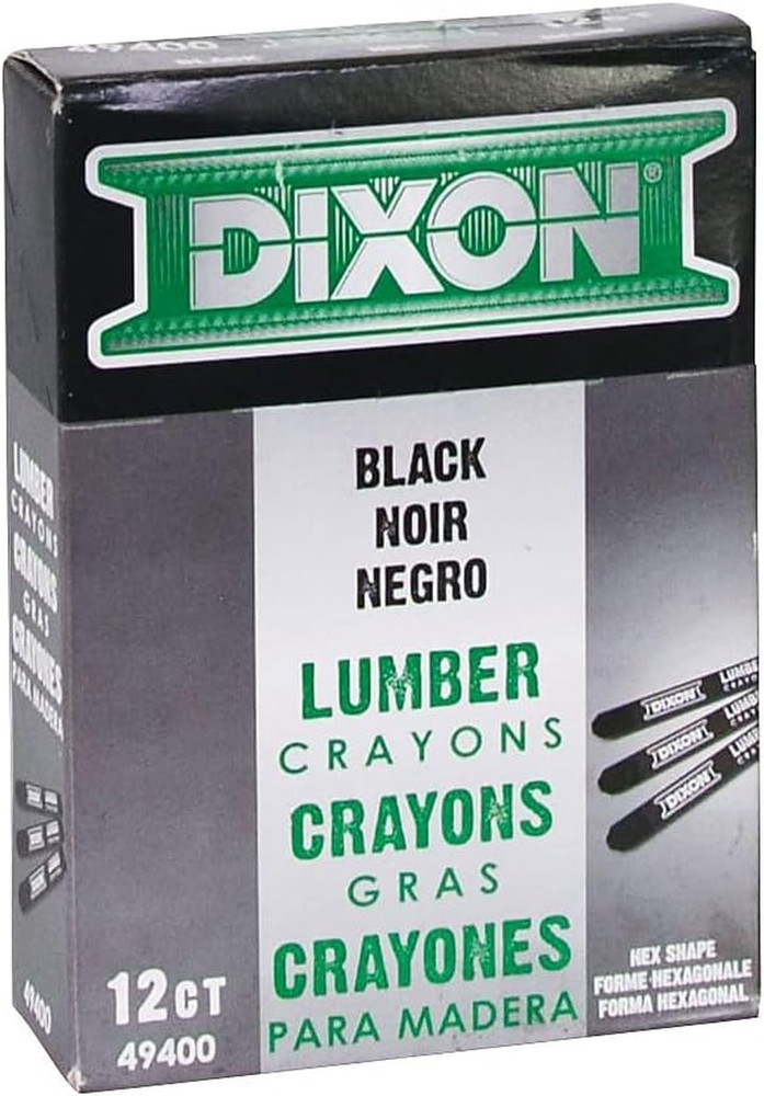Lumber Crayons, Carbon Black, 12/Box (49400)