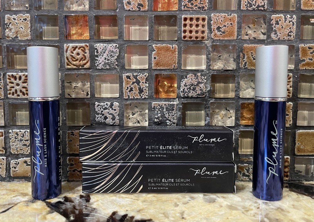 Bundle 2 PLUME - ELITE LASH & BROW ENHANCING SERUM - MINI 3ml / .1oz each NIB