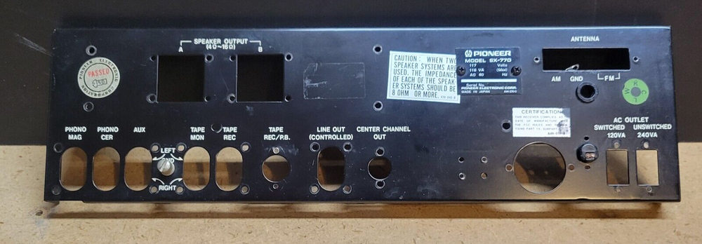 PIONEER SX-770 BACK PANEL