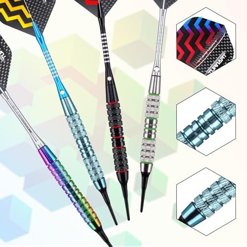 Darts Plastic Tip - Professional Soft Tip Darts Set for Electronic Blue