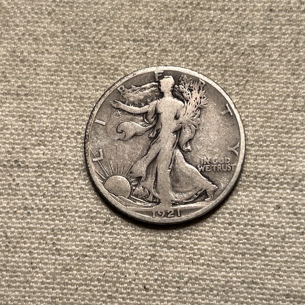 1921 S WALKING LIBERTY HALF DOLLAR FINE