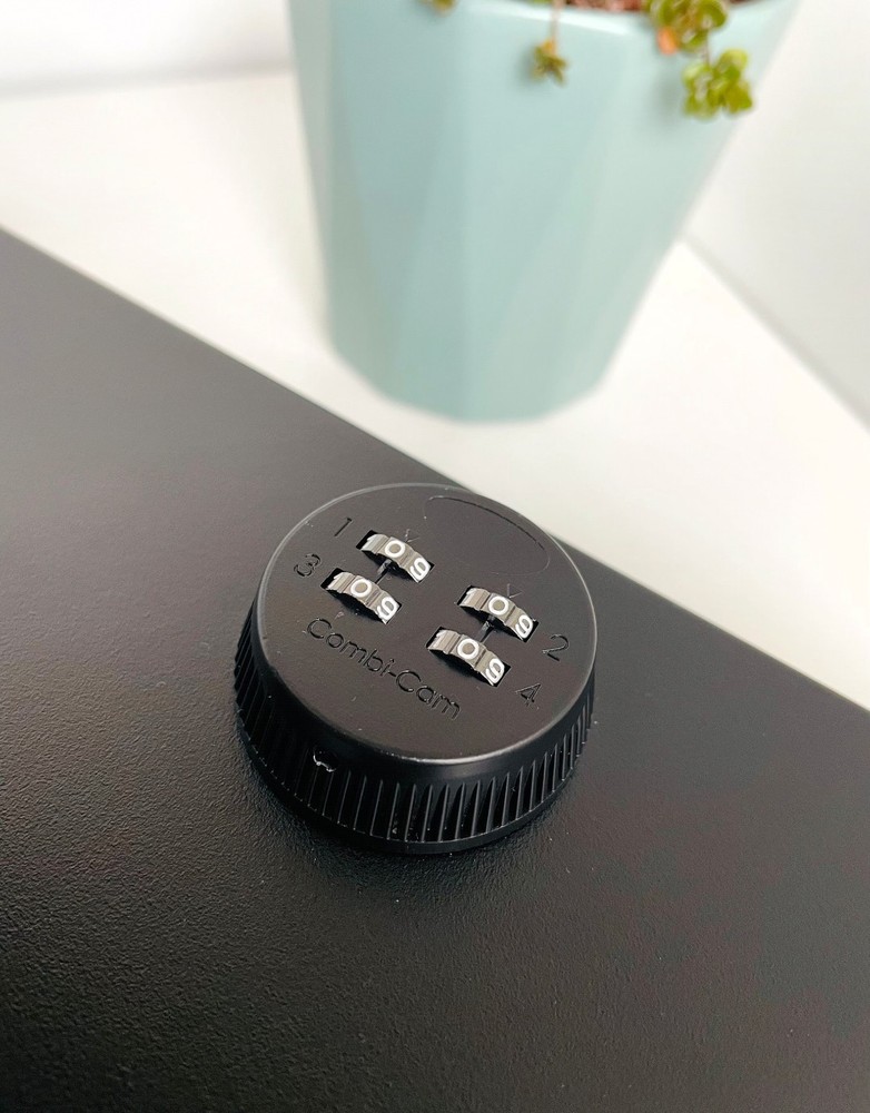 Large Portable Steel Safe Box w/ Combination Lock & Security Cable.