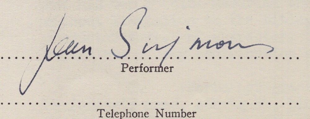JEAN SIMMONS - CONTRACT SIGNED 10/31/1955