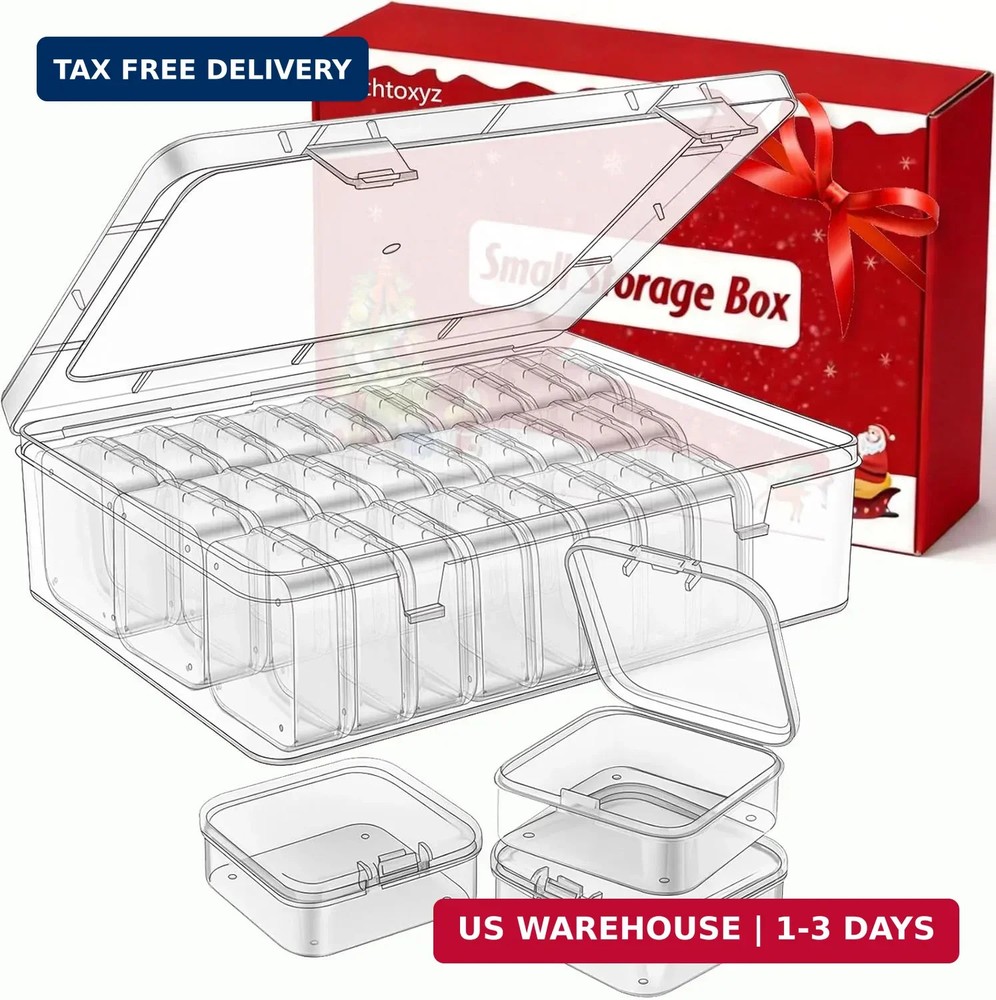Mathtoxyz Bead Organizer Box, 31Pcs Small Beads Organizers and Storage Plastic C