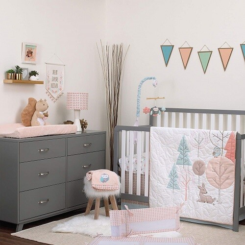 Carter's Woodland Meadow 4-Pc Crib Bedding Set Includes Mobile *New*
