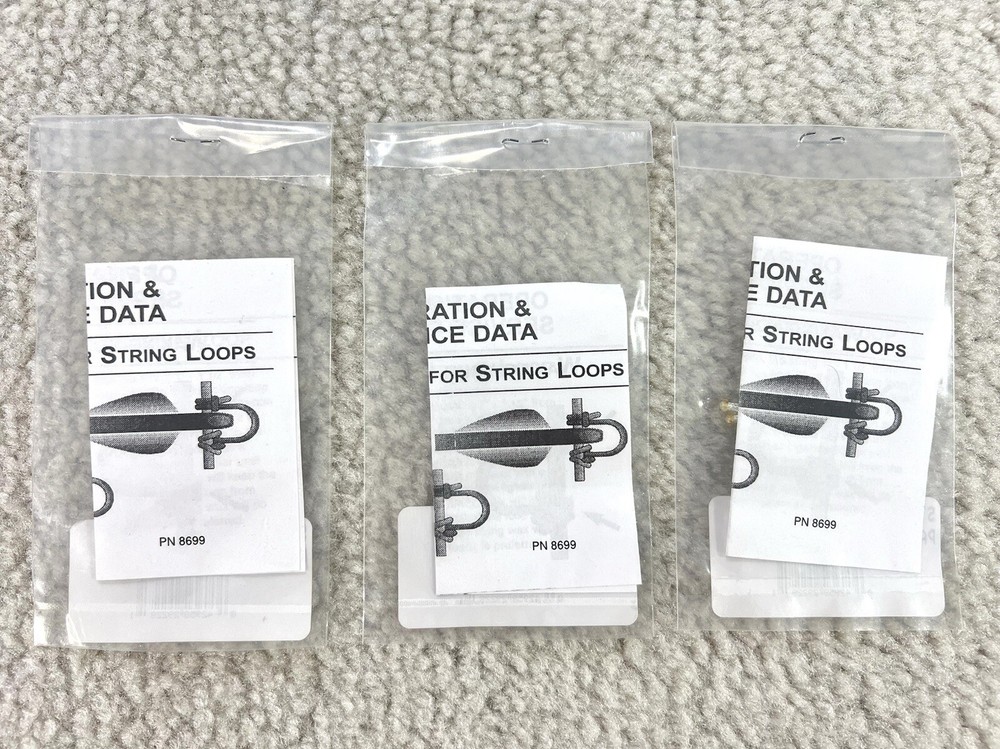 Lot of 3 PSE Archery Precision Shooting Bow String Loop 4-1/4" White 2697PSE New